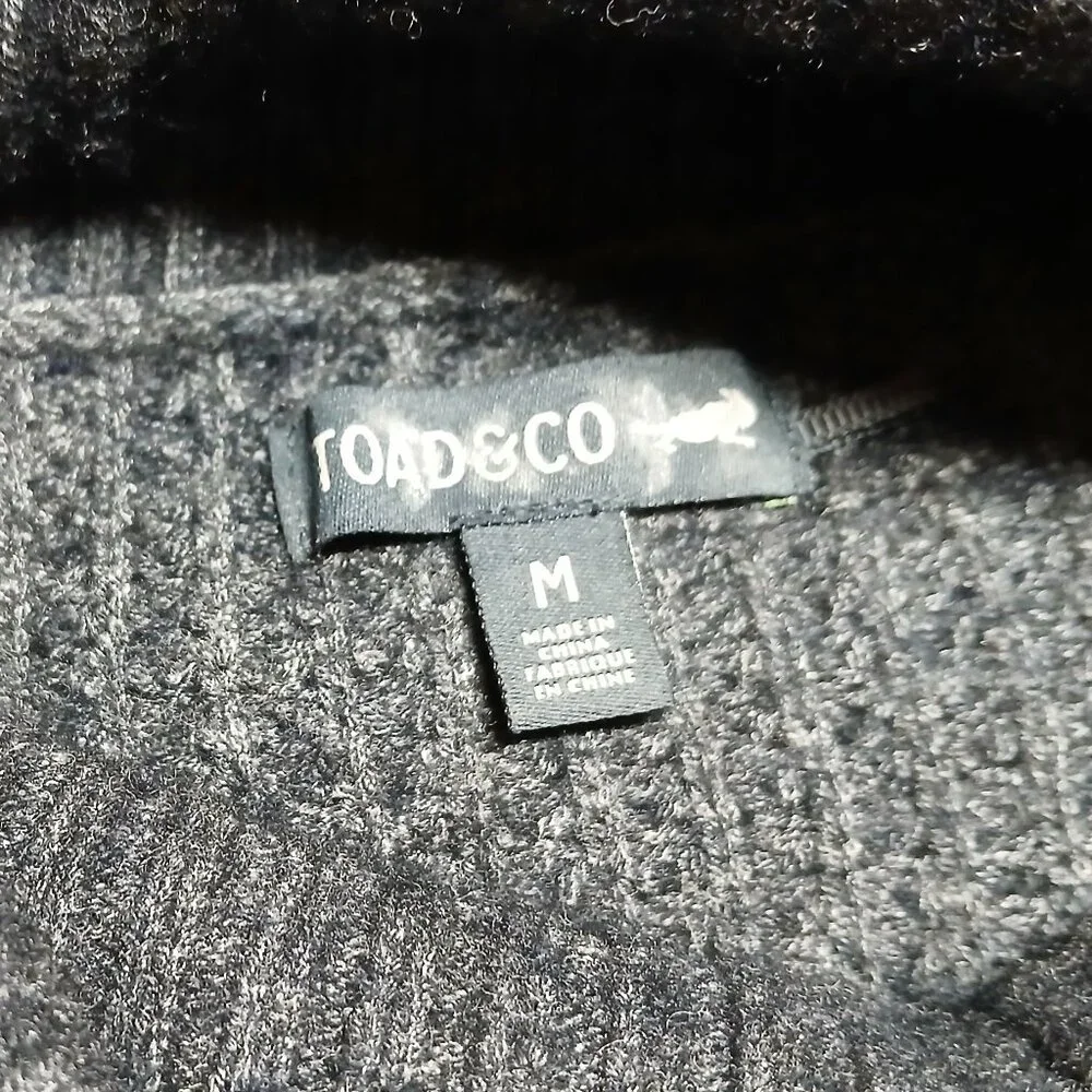 TOAD & CO Gray/Blue Tunic Wool Turtleneck Sweater EUC - Picture 6 of 11